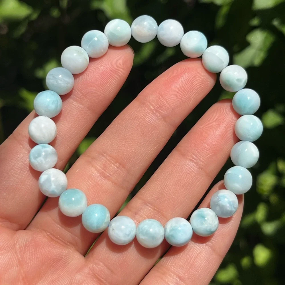 8mm stretchable blue larimar‎ bracelet 1501